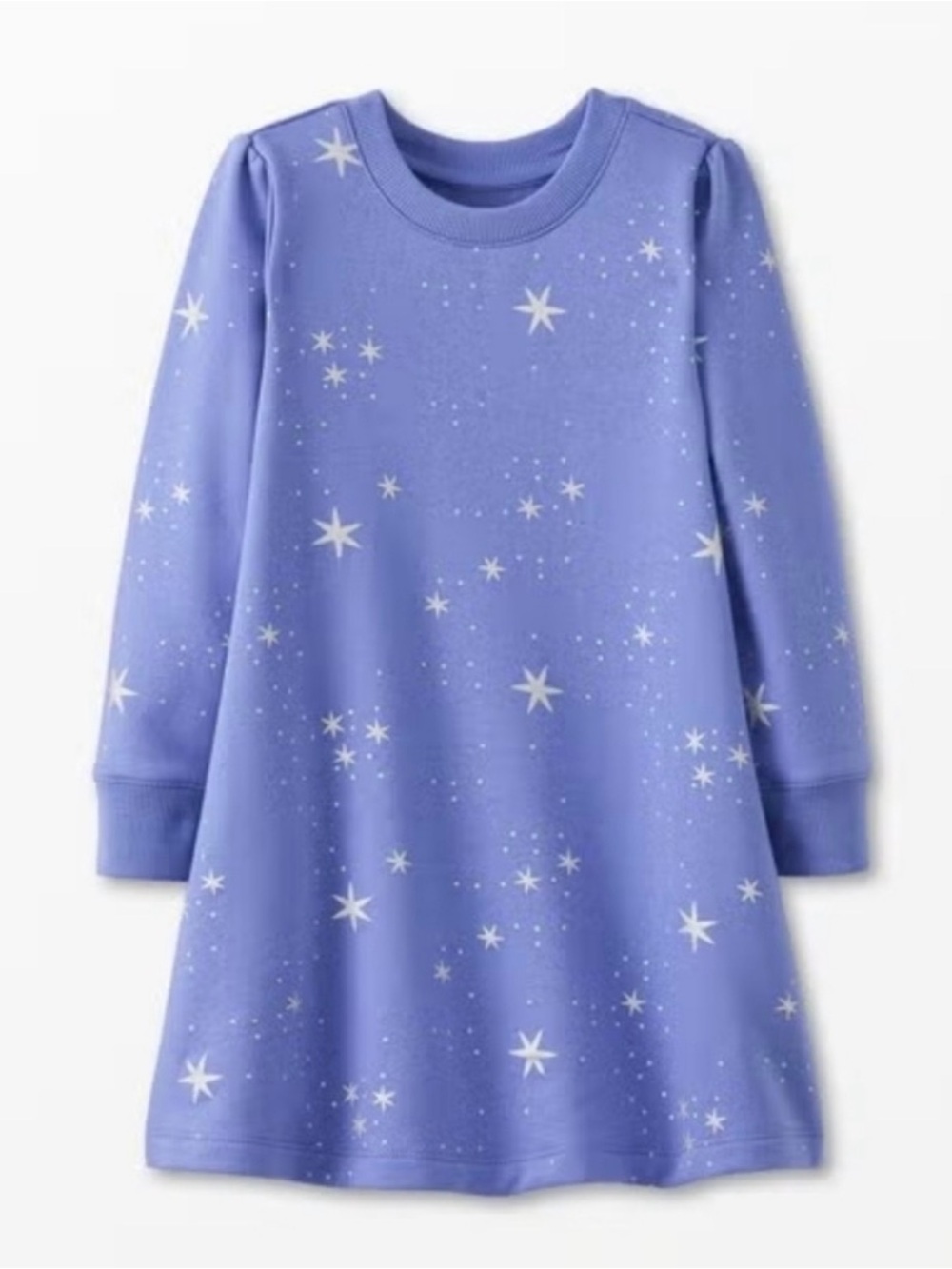 Hanna Andersson Long Sleeve Foil Print Fleece Dress size 4